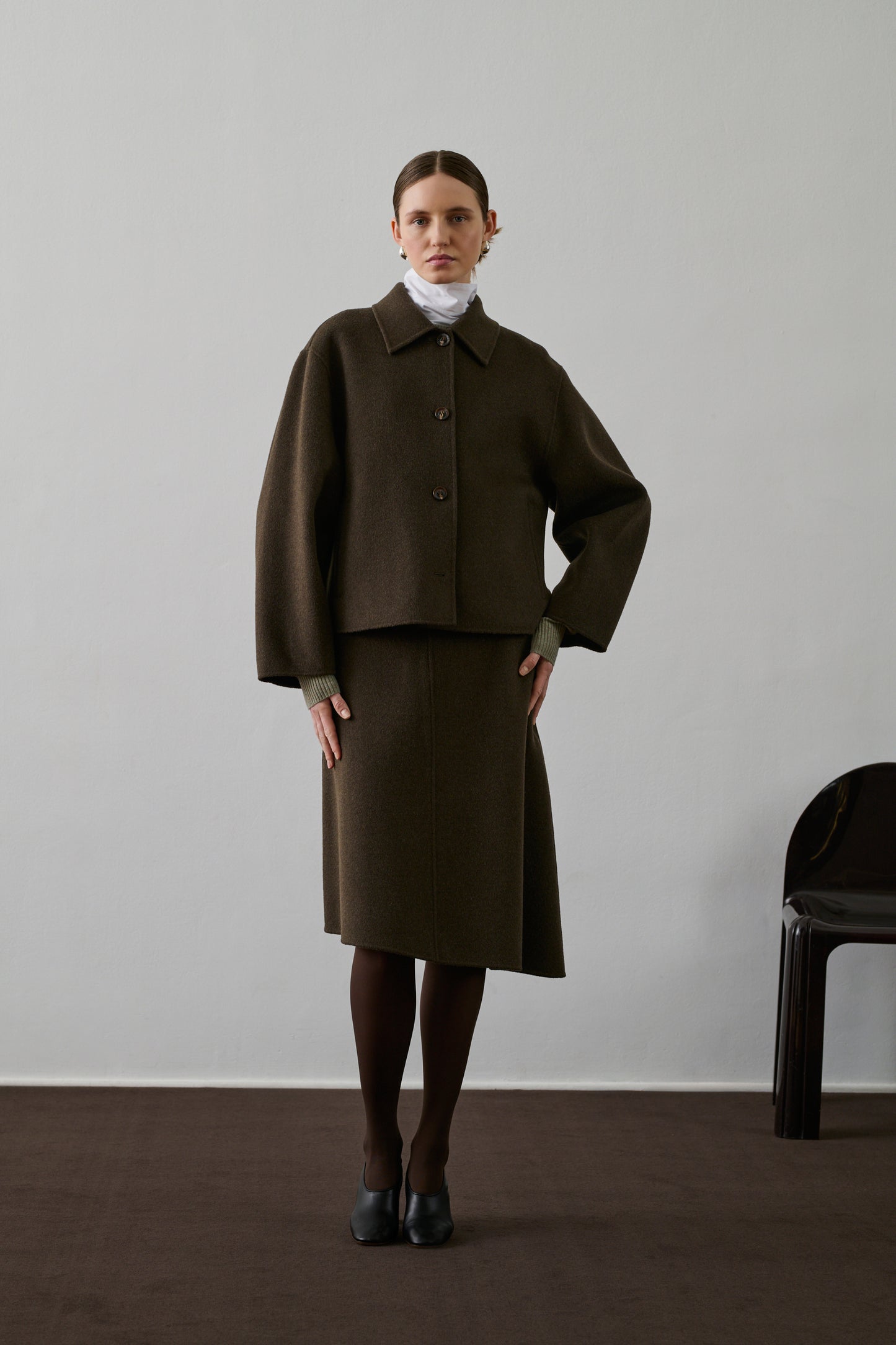 Manteau Gyoda - Kaki Brun - Laine - Femme
