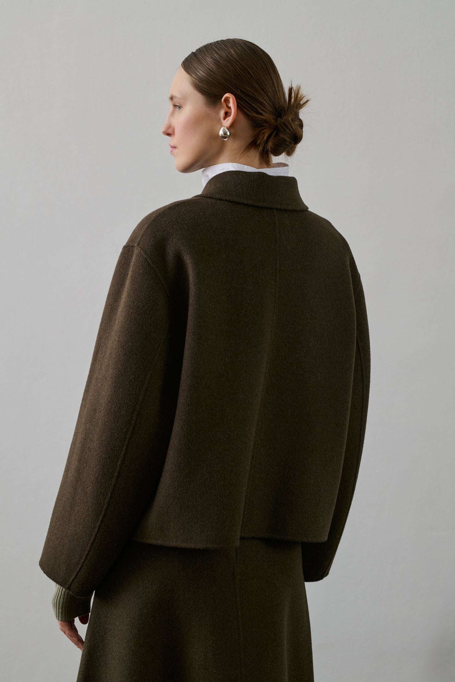 Manteau Gyoda - Kaki Brun - Laine - Femme