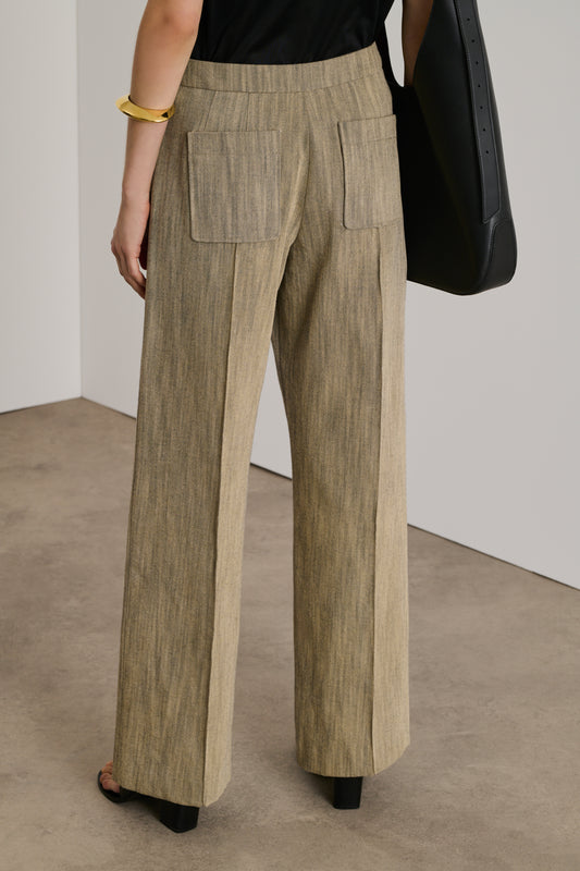 Pantalon Harold - Beige/Noir Chiné - Coton - Femme