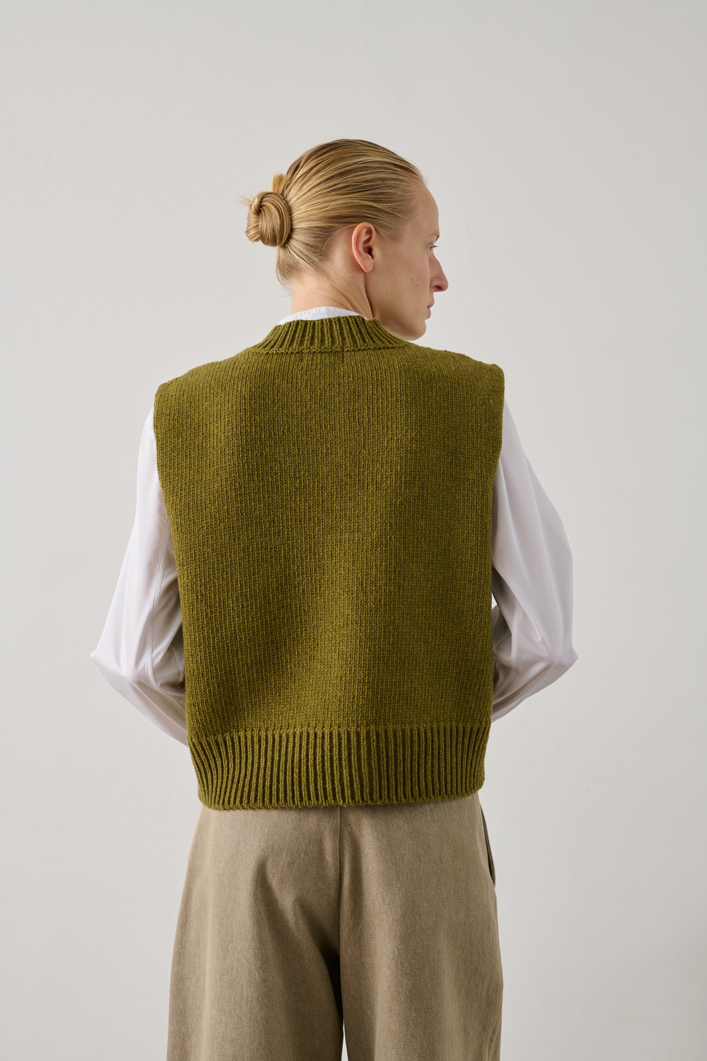 Cardigan Ivana - Vert Olive - Laine - Femme