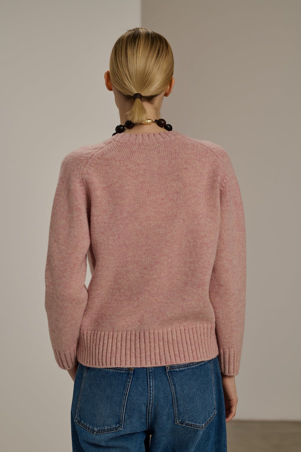 Pull Envie - Rose Pâle Chiné - Femme vue 3