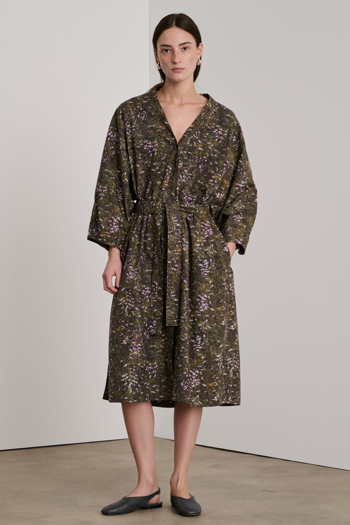 Robe Daily - Kaki/Lilas - Coton - Femme